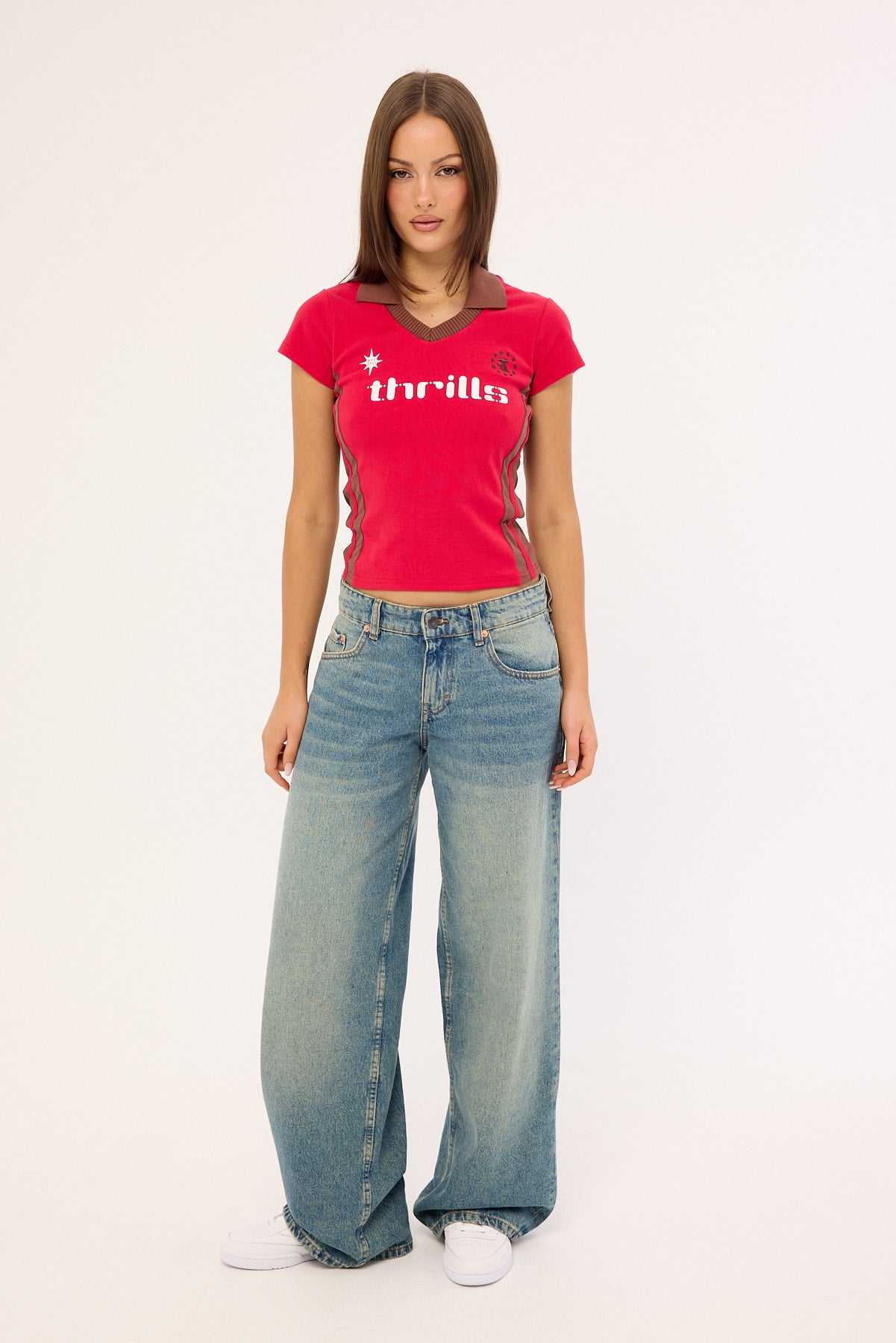 Thrills Hot Shot Polo Club Tee Cherry