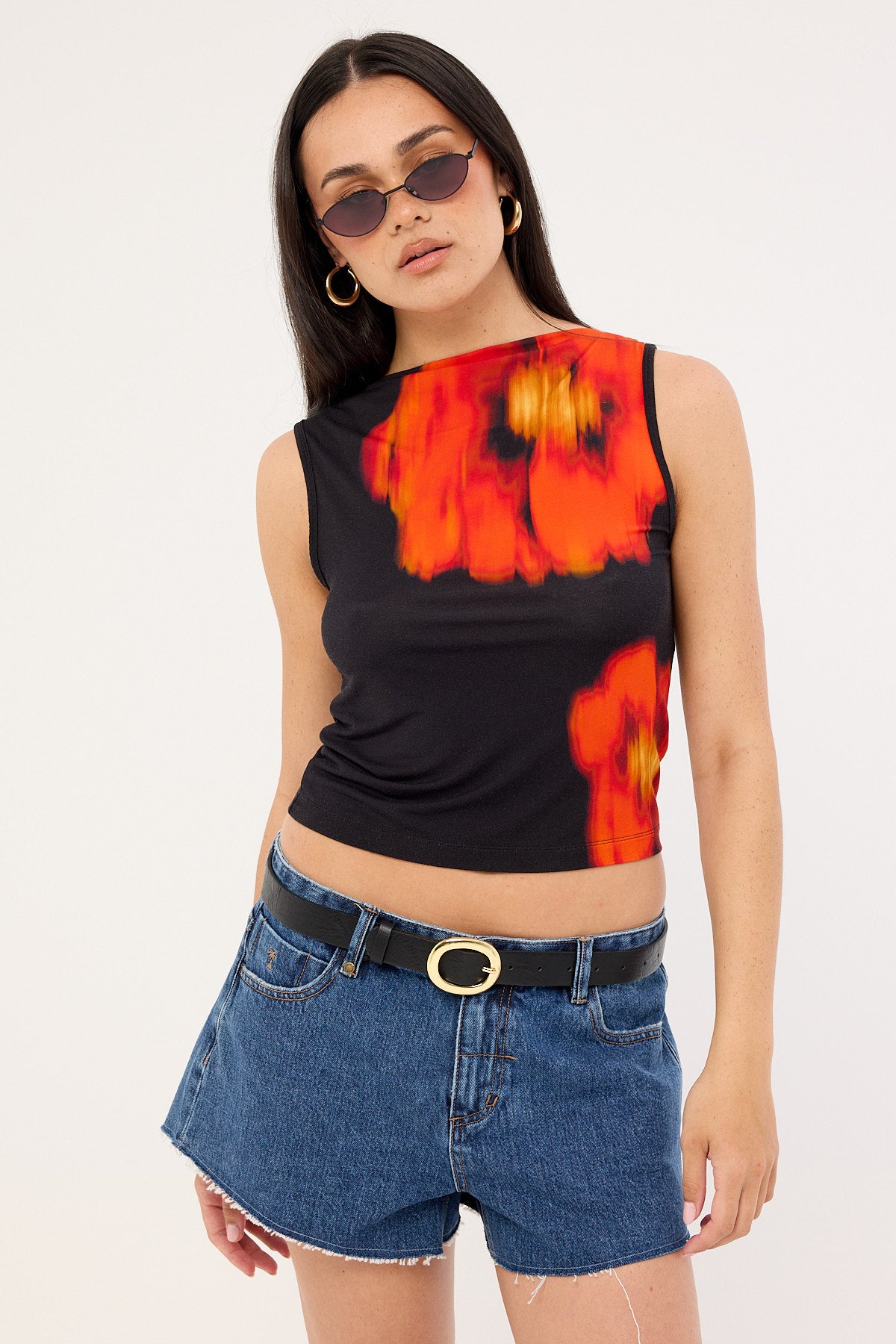 Thrills Lola Low Rise Denim Short Deep Vintage Fade