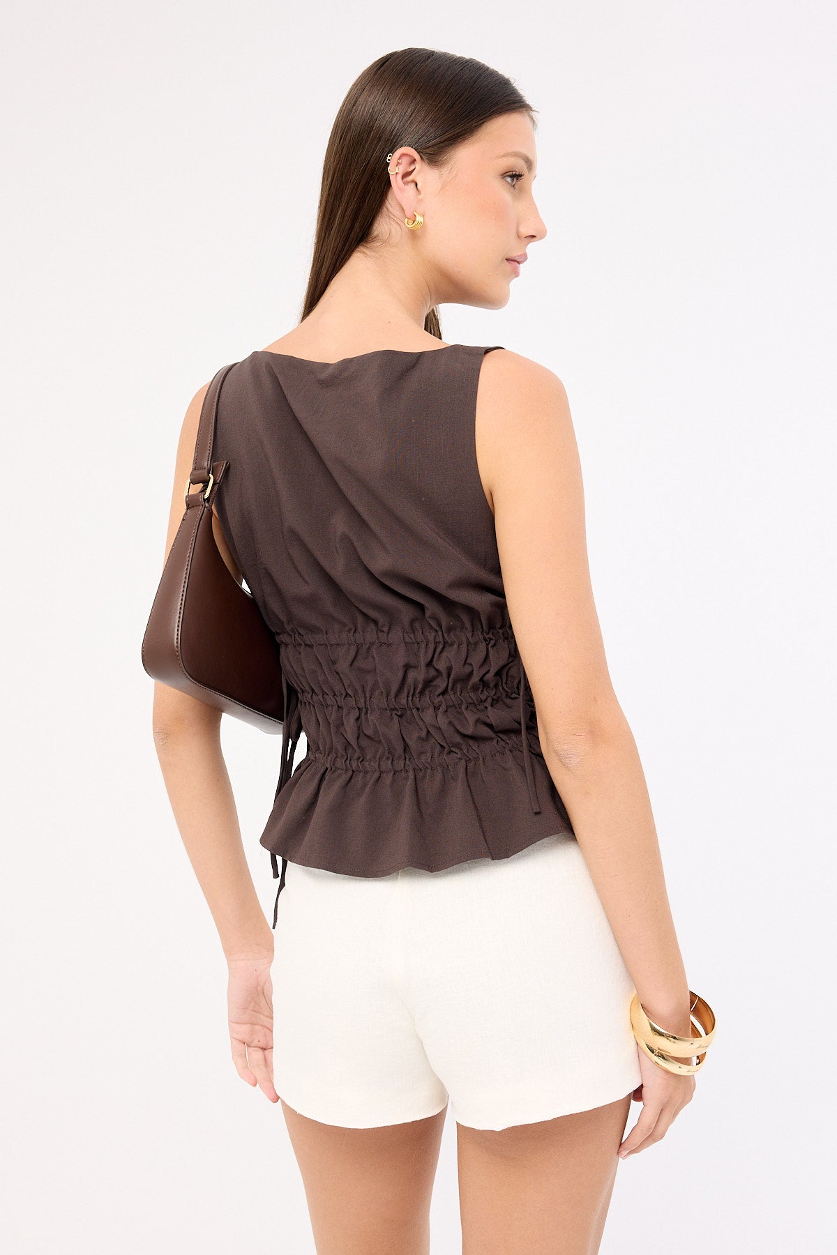 Perfect Stranger Elara Linen High Rise Short White