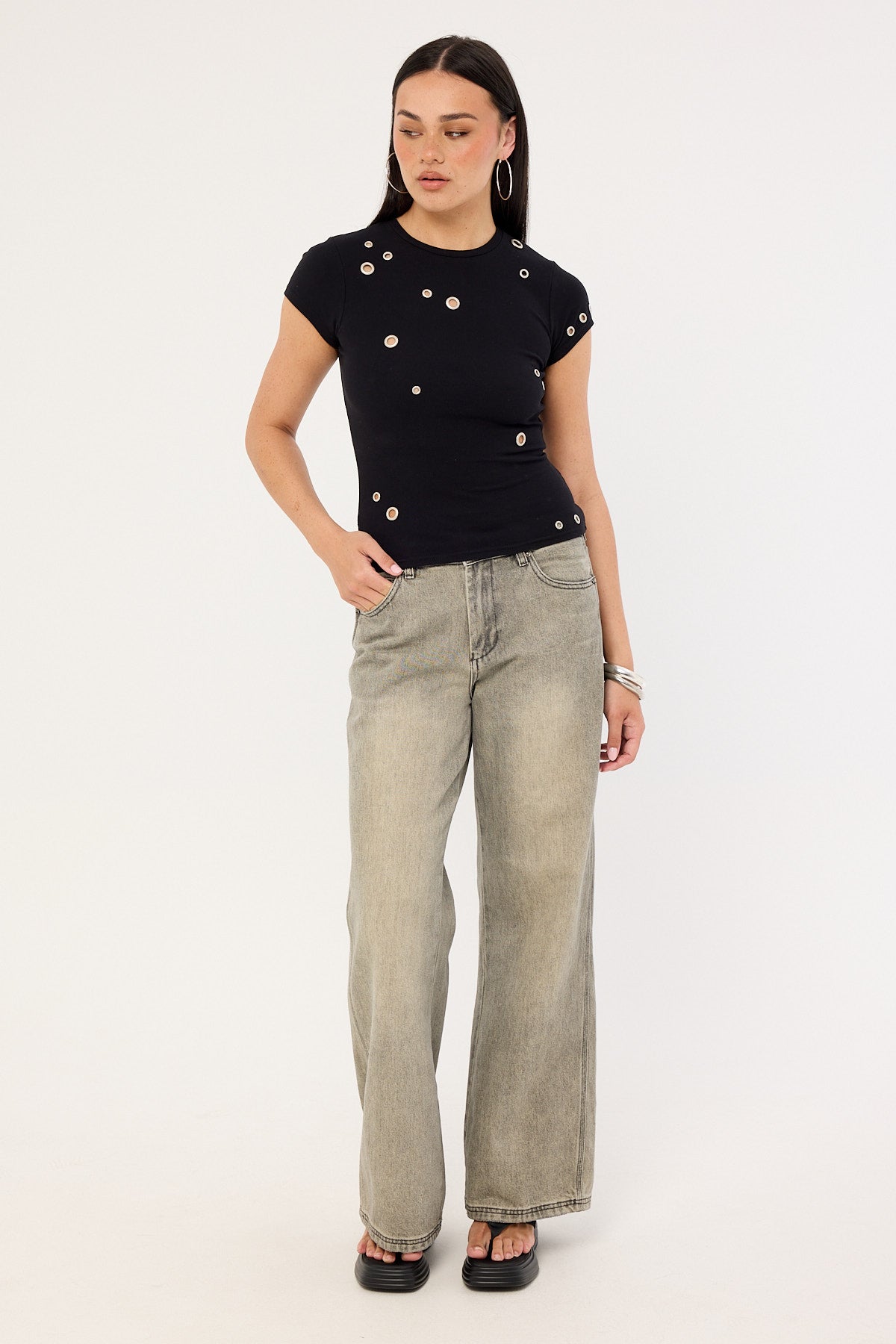 Worship Sweeper Jean Dirty Grey