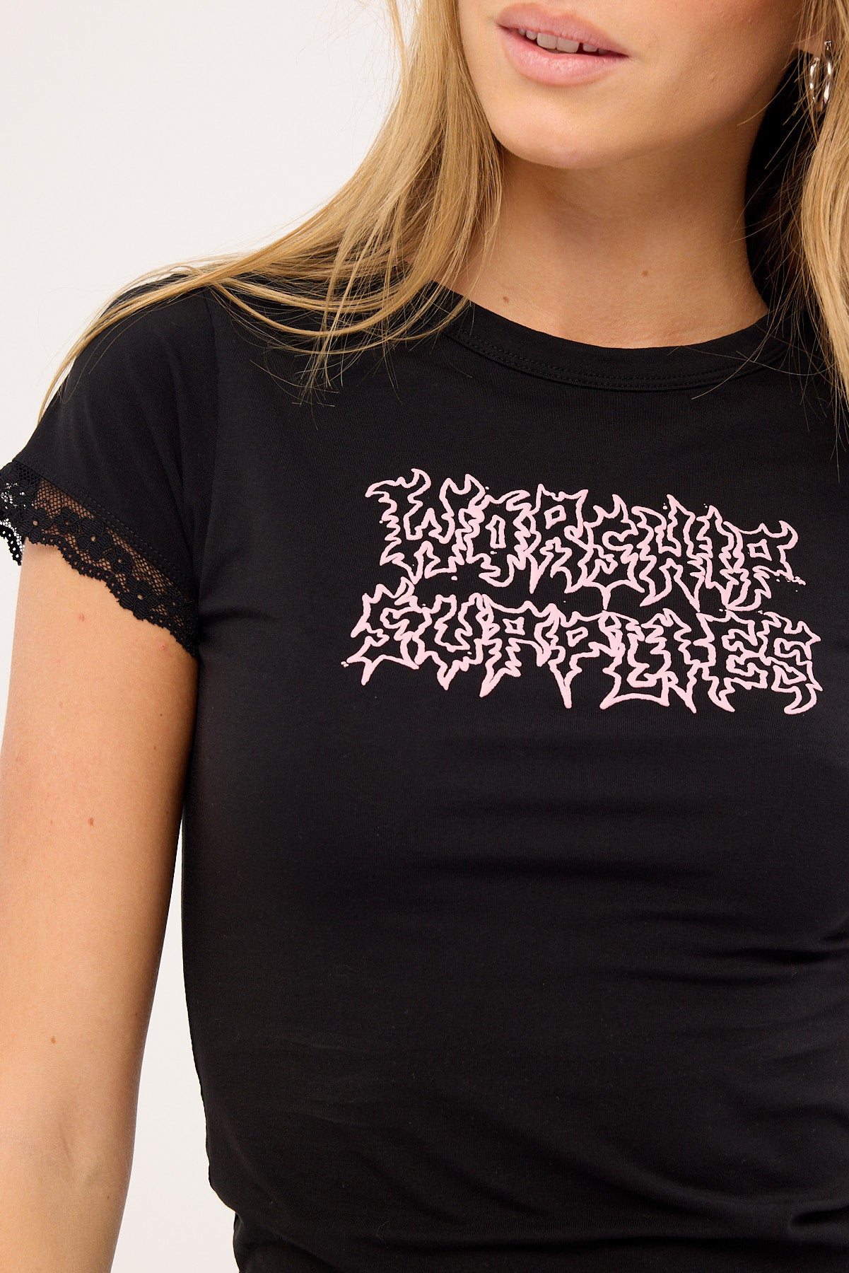 Worship Enough Cap Sleeve Tee Black