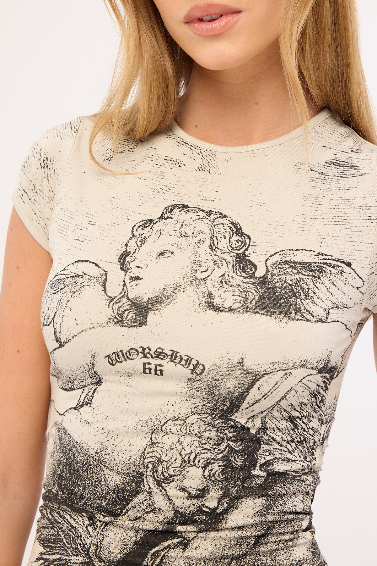 Worship Dreamers Cap Sleeve Tee Stone