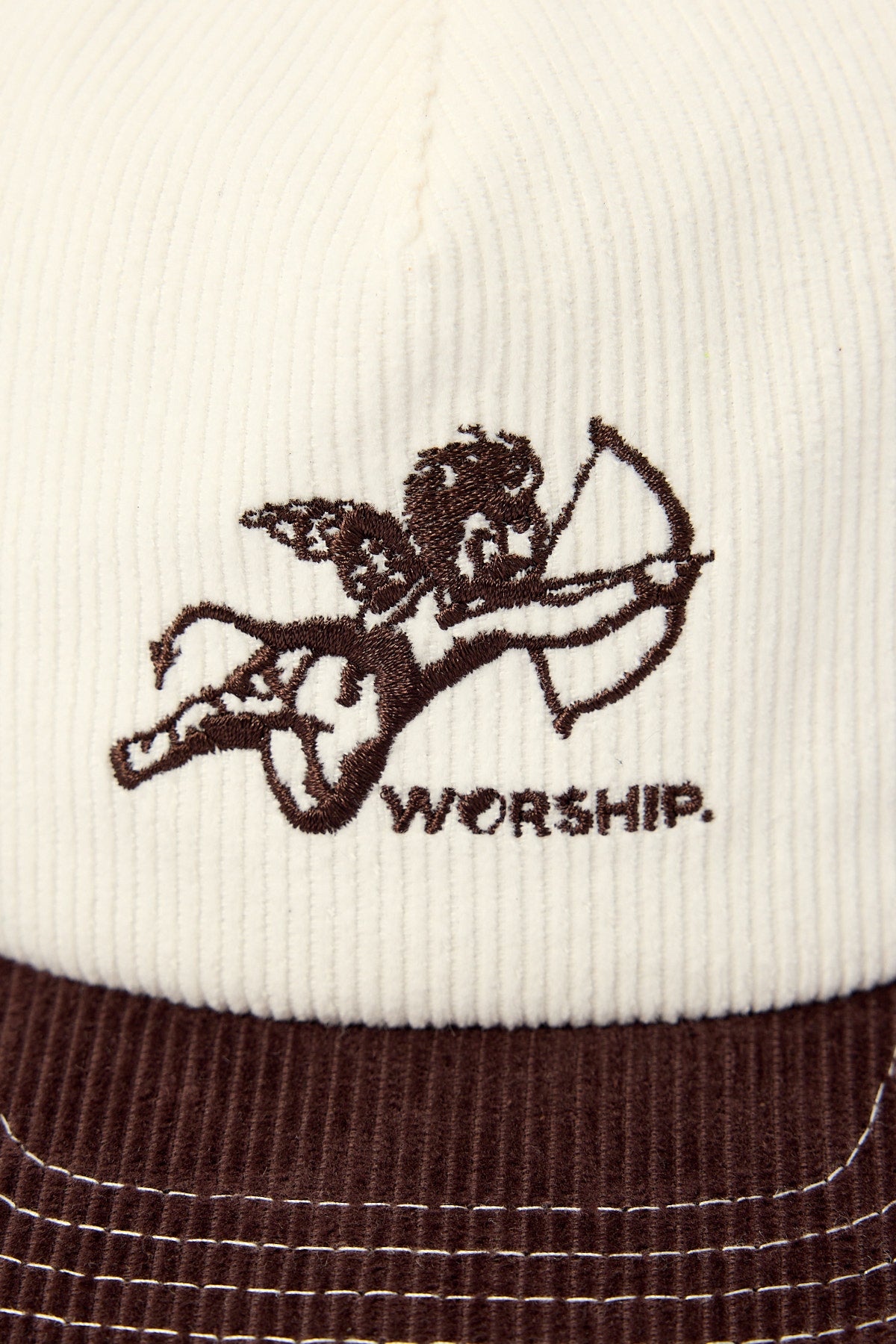 Worship Cherub Cord 5 Panel Hat Dark Choc
