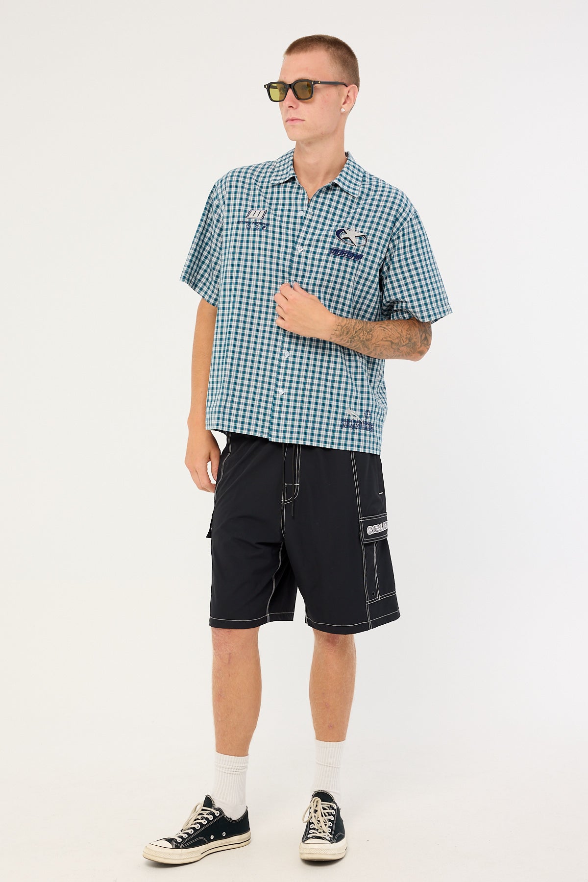 Worship Injection Short Sleeve Shirt Dark Blue