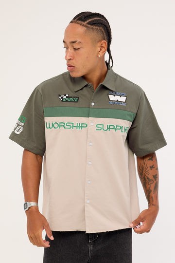 Worship Grand Prix Short Sleeve Shirt Worn Black