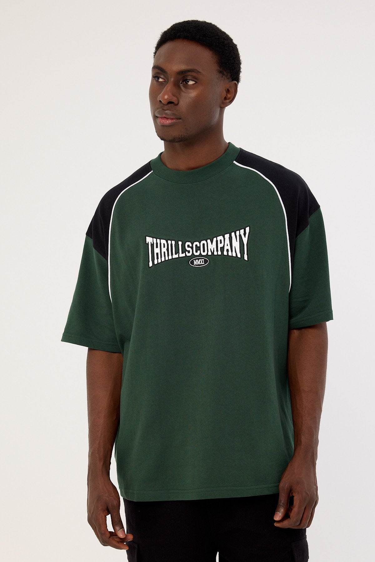 Thrills Stakes Are High Box Fit Oversize Tee Sycamore Green