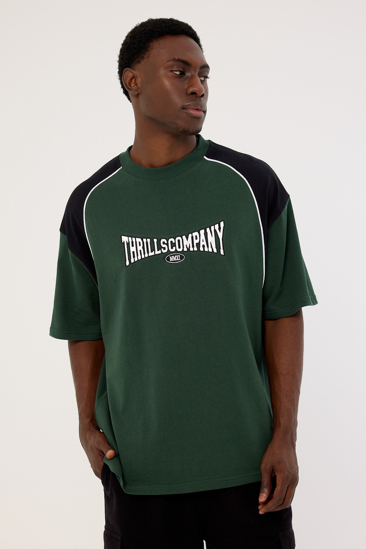Thrills Stakes Are High Box Fit Oversize Tee Sycamore Green