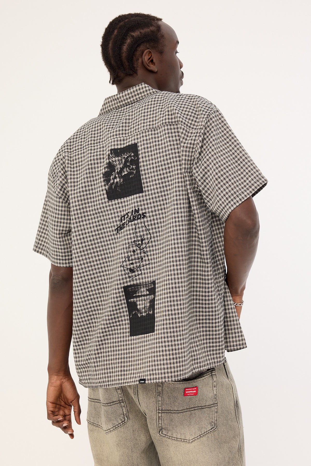 Thrills It's In The Cards Short Sleeve Cropped Shirt Black