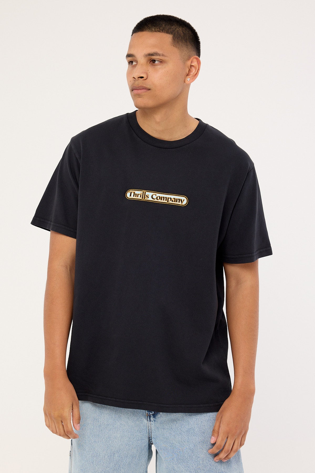 Thrills Thrills Wonder World Embro Merch Fit Tee Twighlight Black