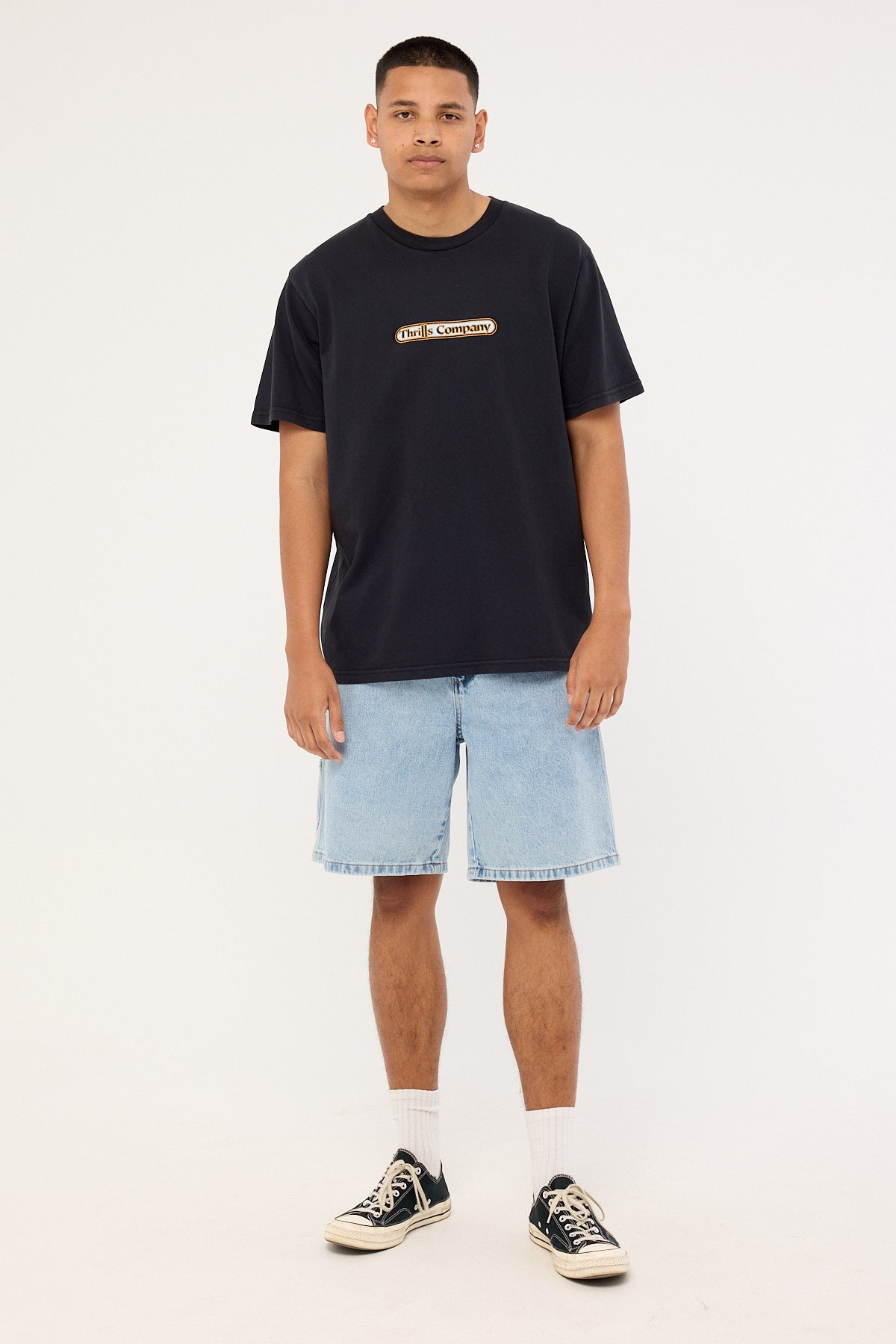 Thrills Thrills Wonder World Embro Merch Fit Tee Twighlight Black