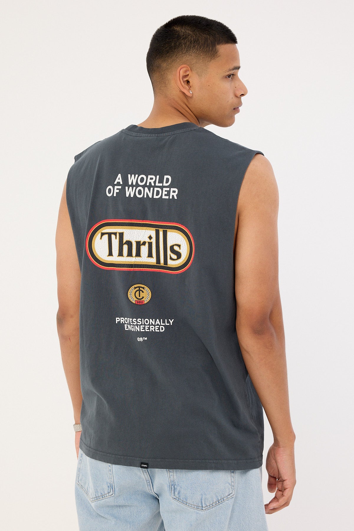 Thrills Wonder World Merch Fit Muscle Tee Ebony