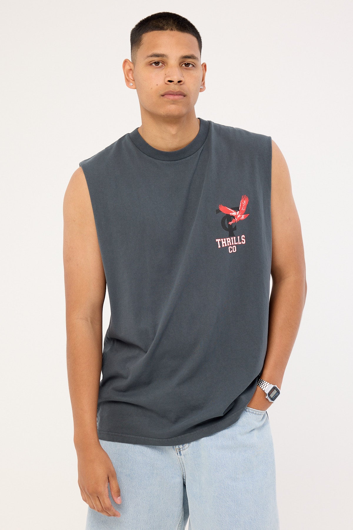 Thrills Wonder World Merch Fit Muscle Tee Ebony