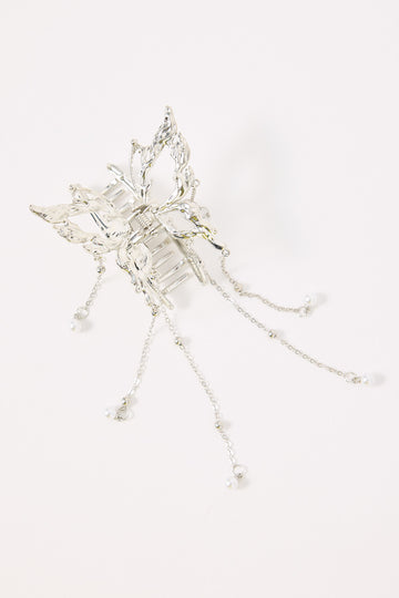 Token Y2K Pearl Drop Claw Clip Silver