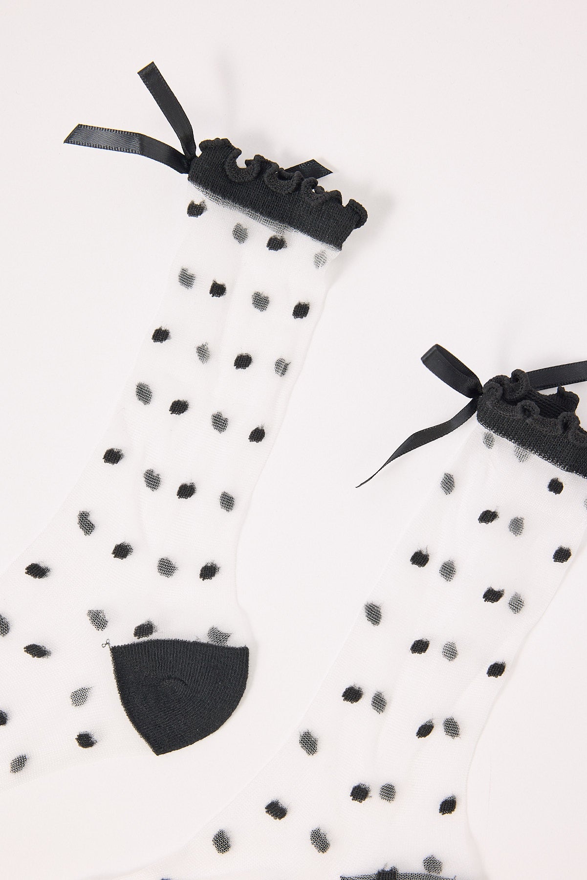 Token Polka Dot Sheer Sock Black