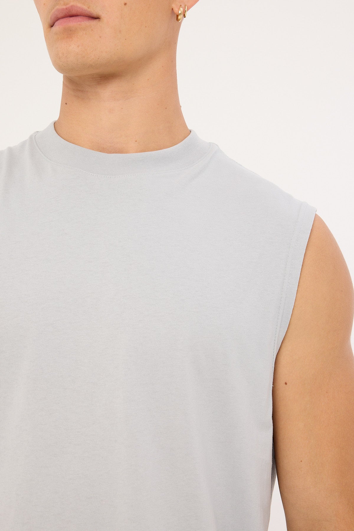 Open Archive Organic Boxy Muscle Tank Ice Grey