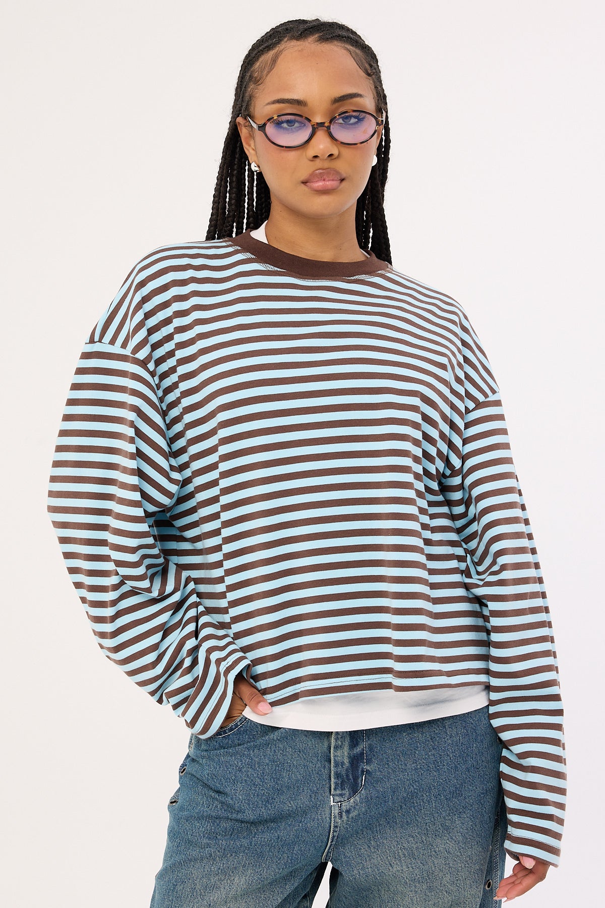 Lioness Bloom Long Sleeve Chocolate Sea Stripe