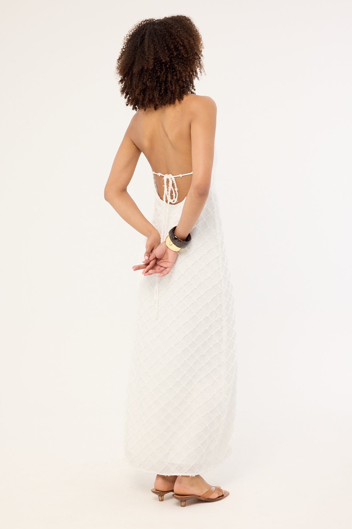Luck & Trouble Carrie Halter Maxi Dress White