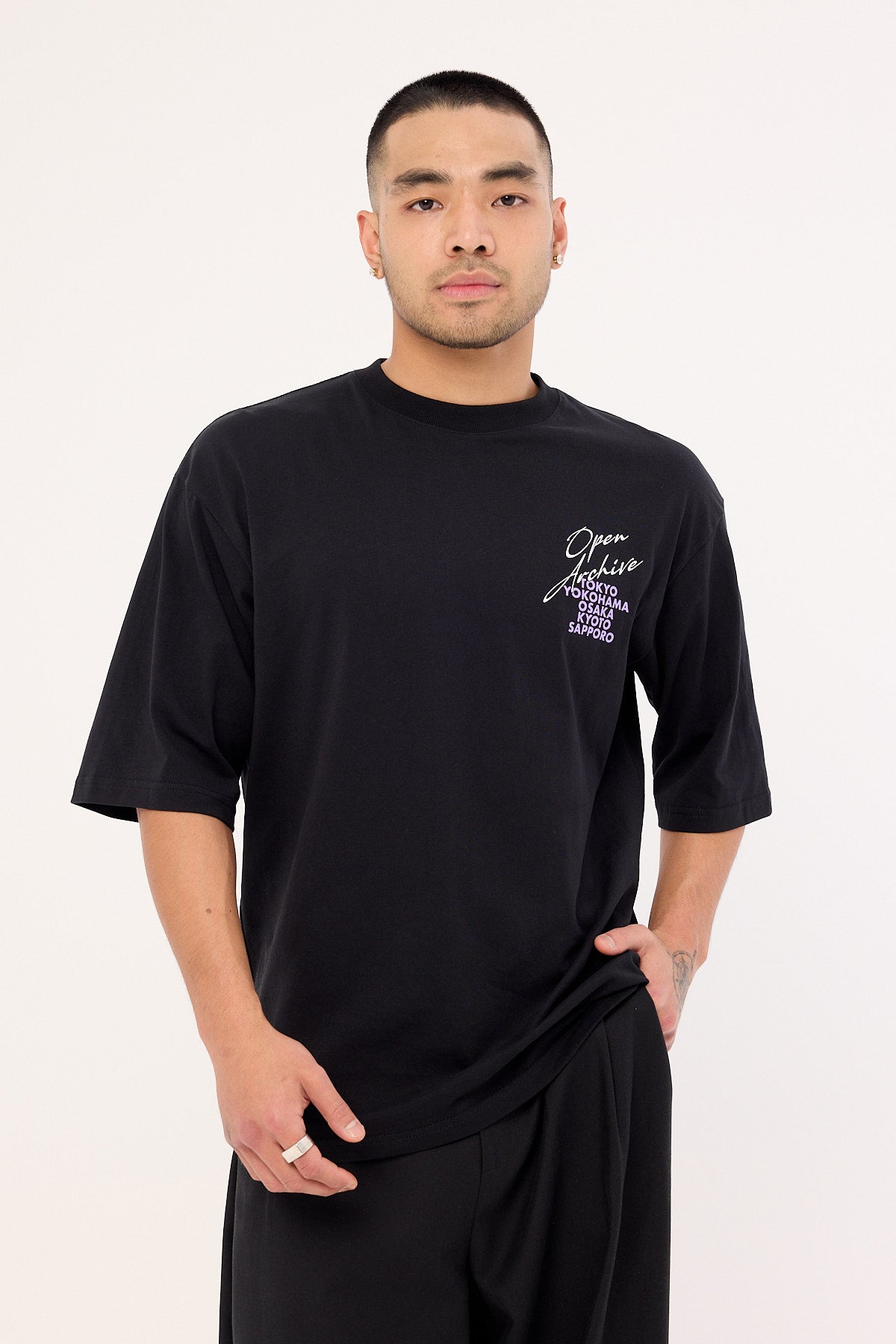 Open Archive Cities Organic Boxy Tee Black