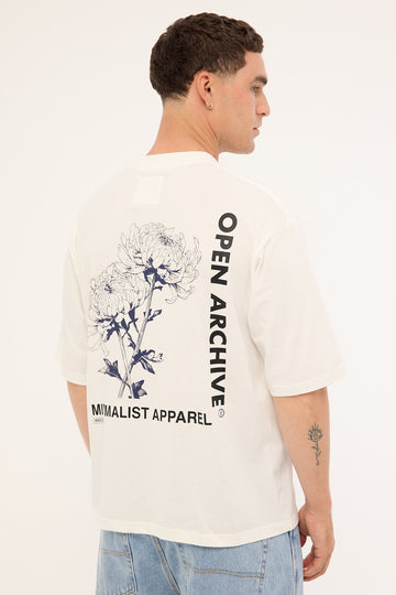 Open Archive Flora Organic Boxy Tee Off White
