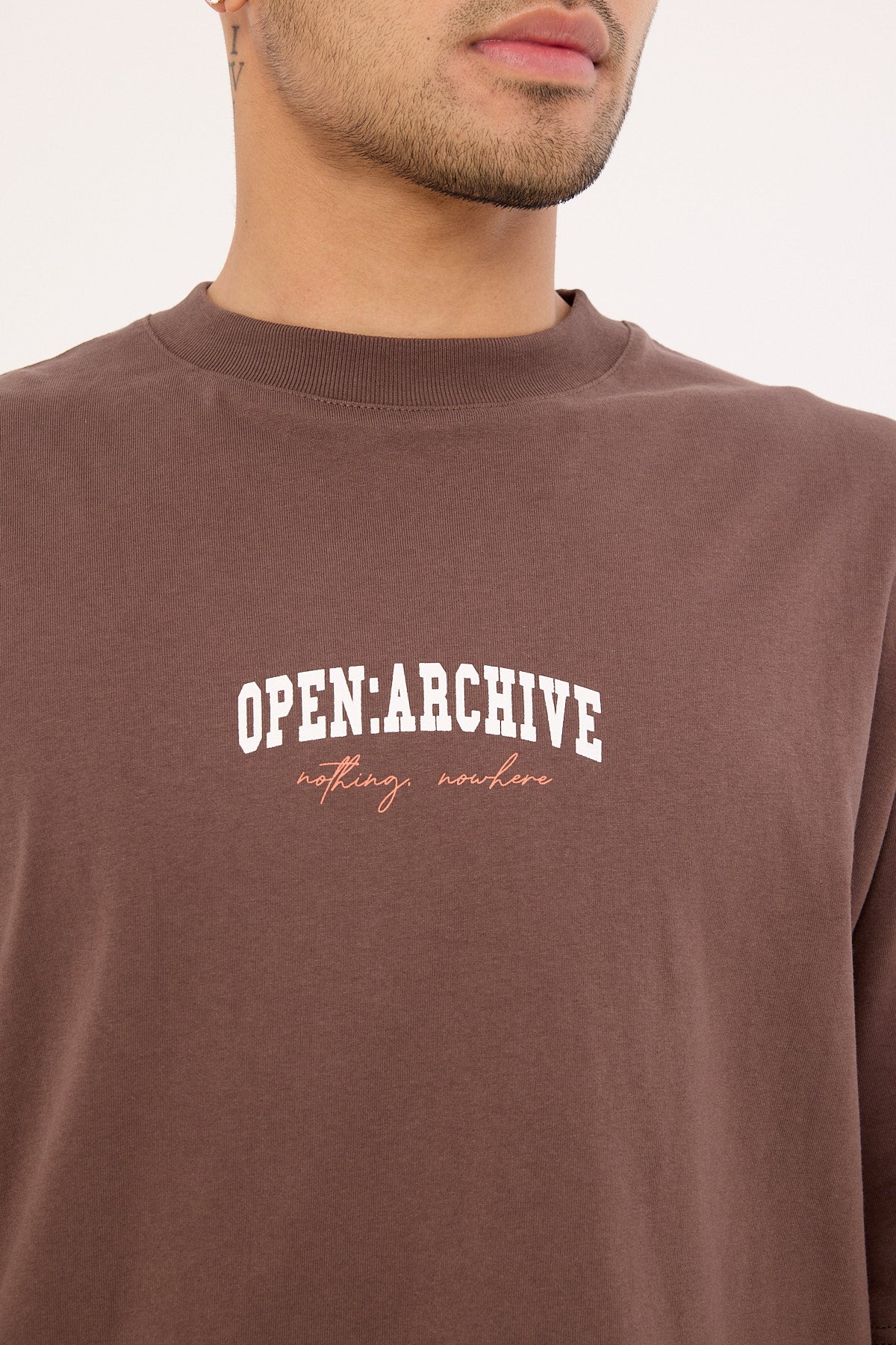 Open Archive College Organic Boxy Tee Cocoa Brown