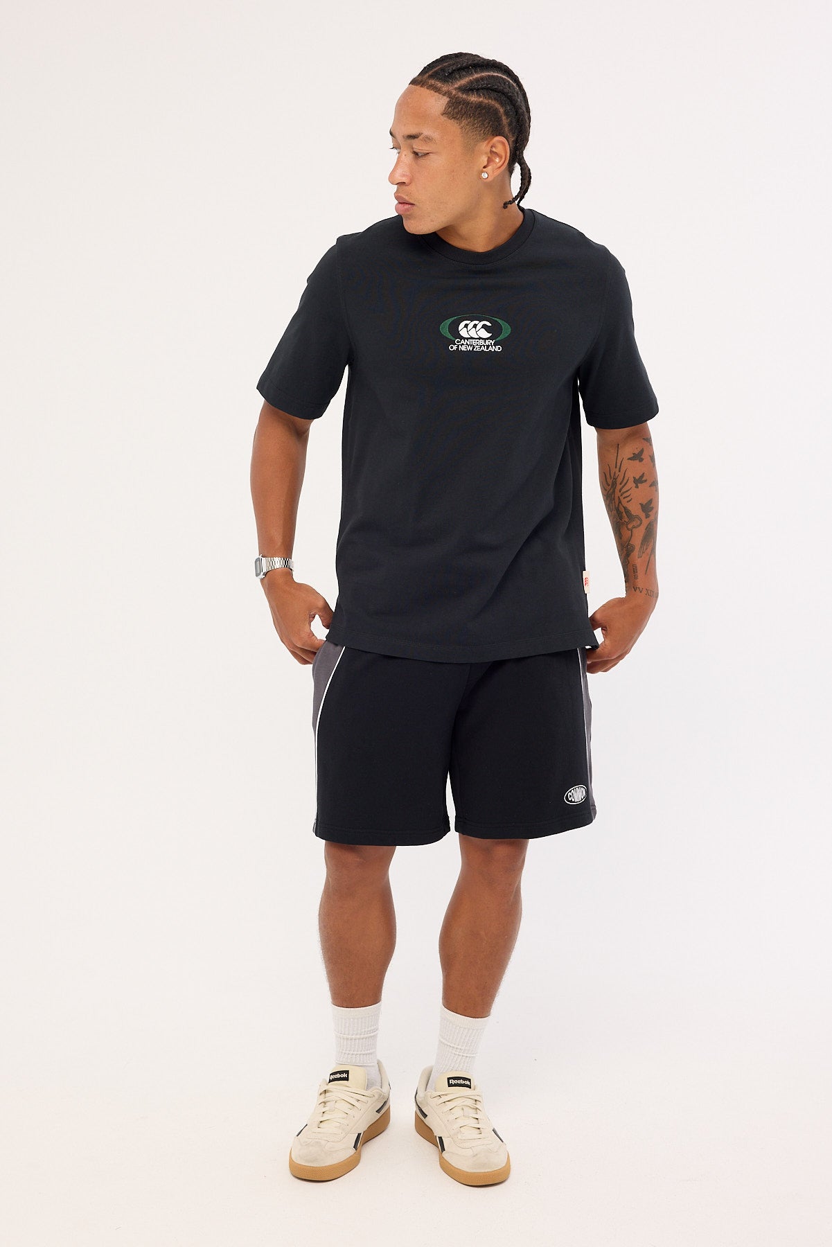 Canterbury Embroidered Oval Logo Heavyweight Oversized Tee Jet Black