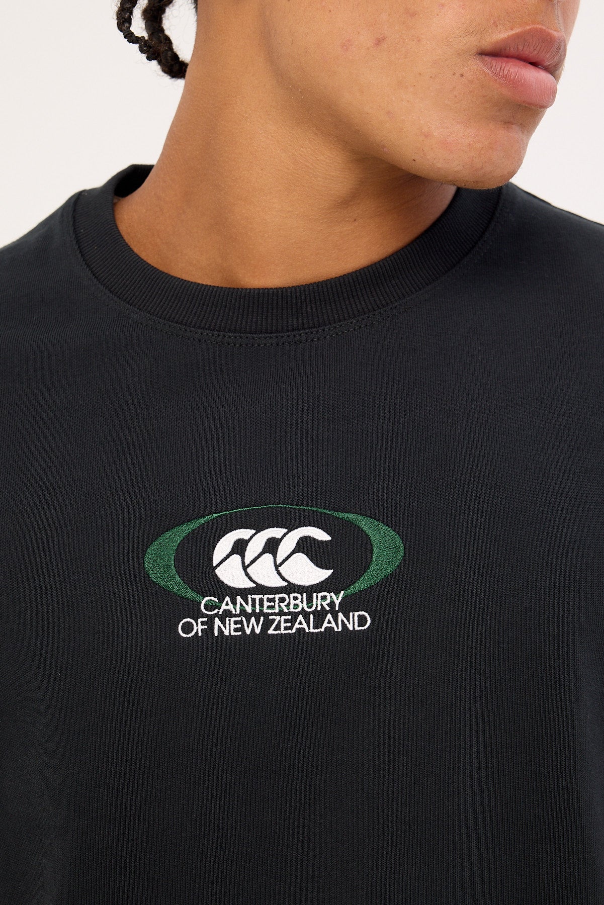 Canterbury Embroidered Oval Logo Heavyweight Oversized Tee Jet Black