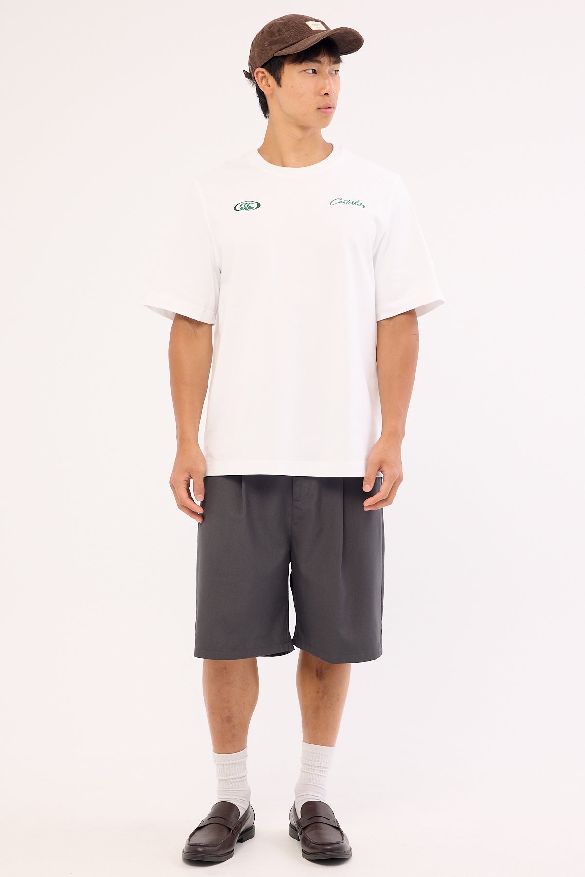 Canterbury Embroidered Double Logo Heavyweight Oversized Tee Bright White