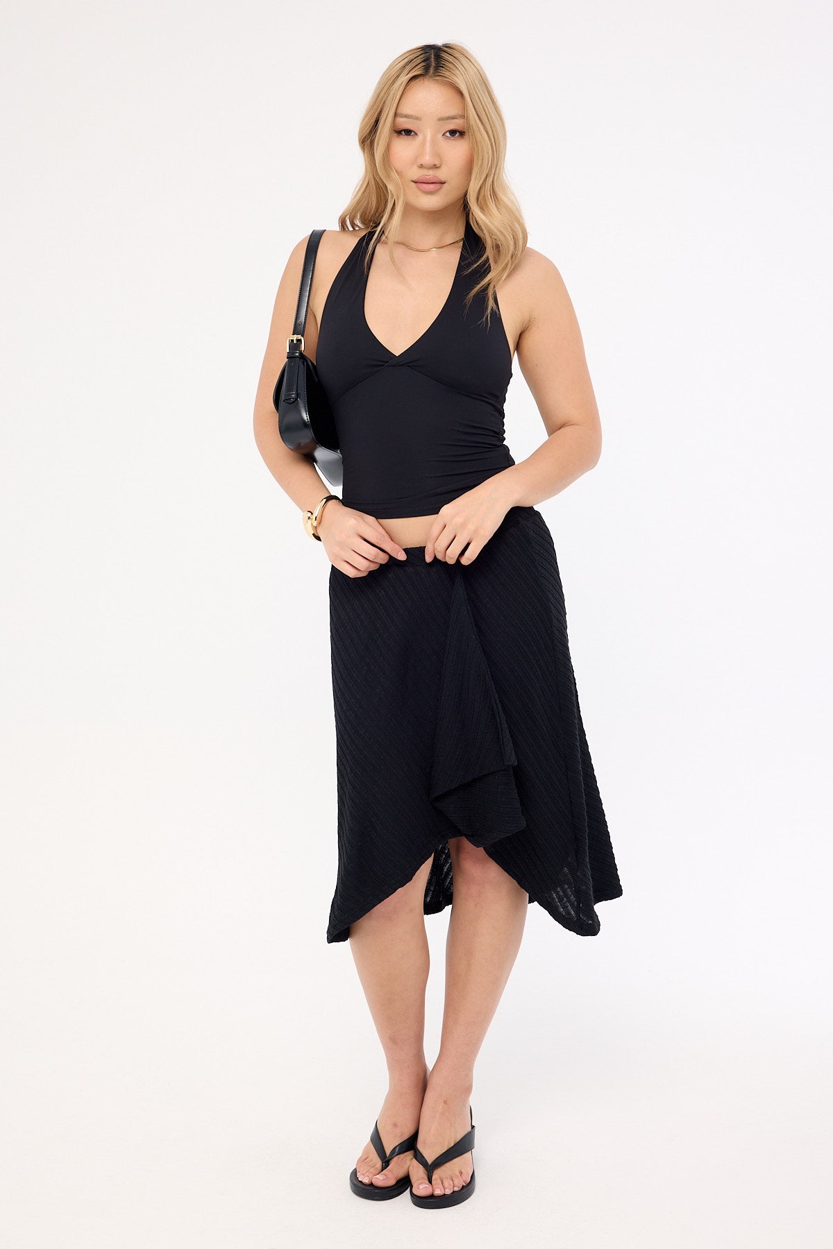 Motel Esmeray Skirt Sheer DGL Knit Black