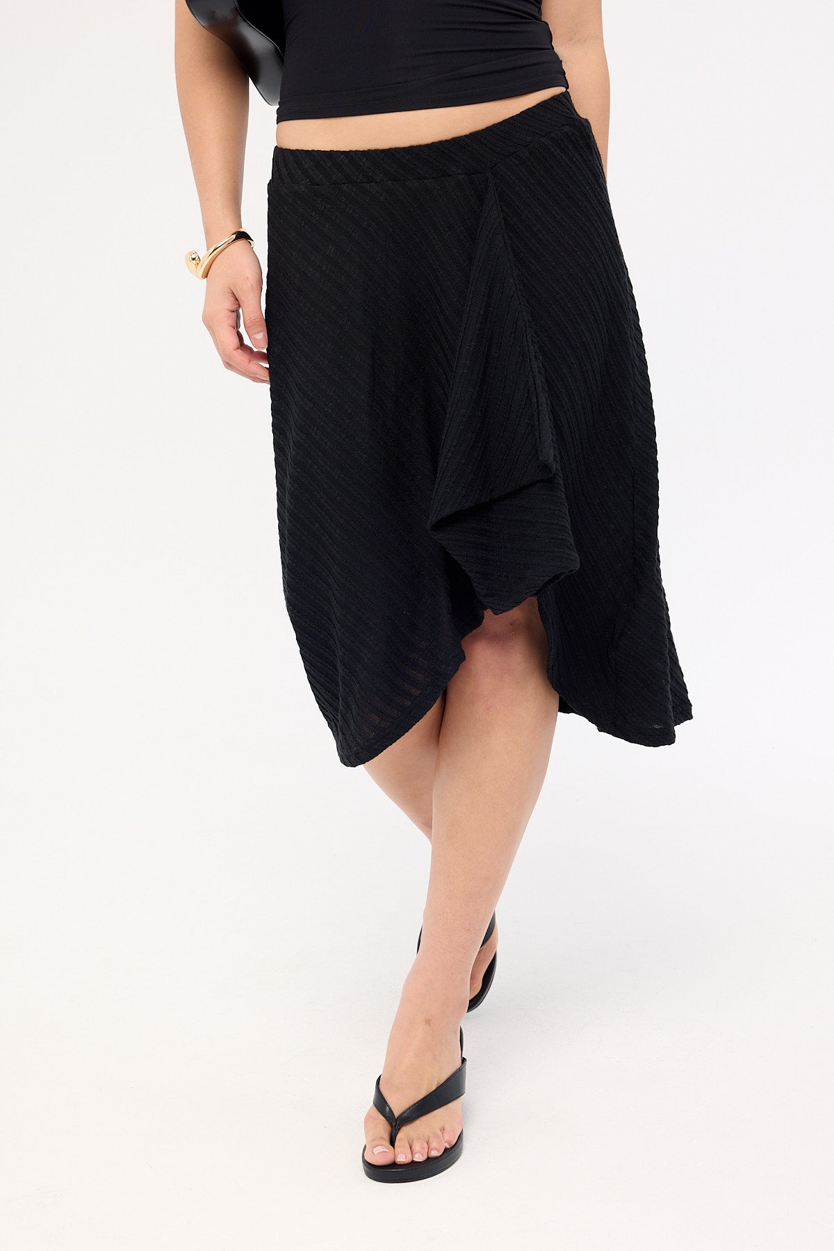 Motel Esmeray Skirt Sheer DGL Knit Black