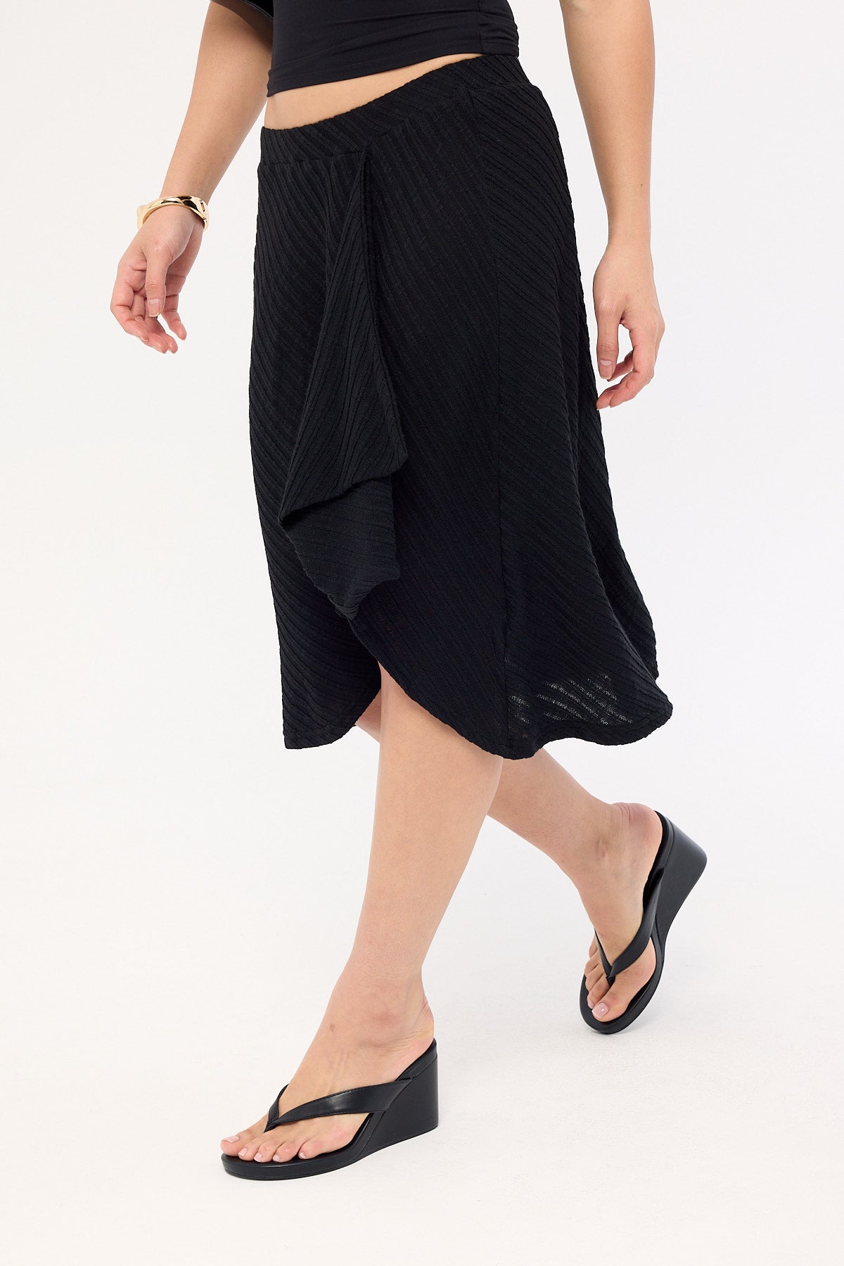 Motel Esmeray Skirt Sheer DGL Knit Black