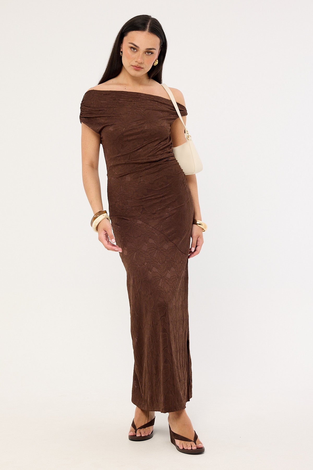 Perfect Stranger Lilo Lace Maxi Dress Brown