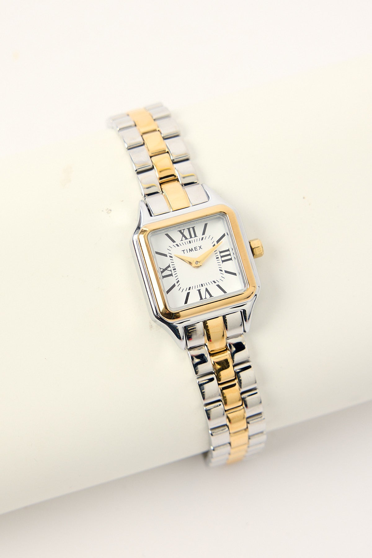 Timex Originals Legacy Addison Square White Dial Two Tone Case &amp; Br Gold/Silver