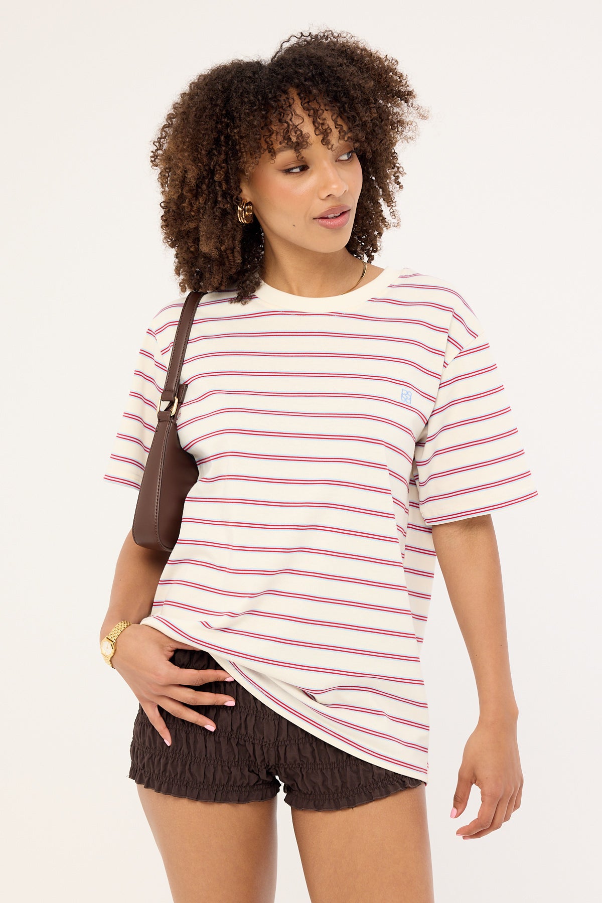 Perfect Stranger Oversized Stripe Tee Blue Stripe
