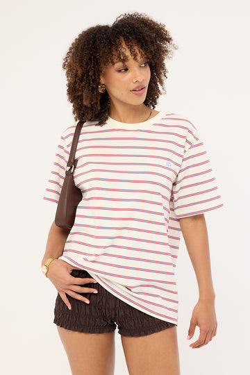 Perfect Stranger Oversized Stripe Tee Blue Stripe