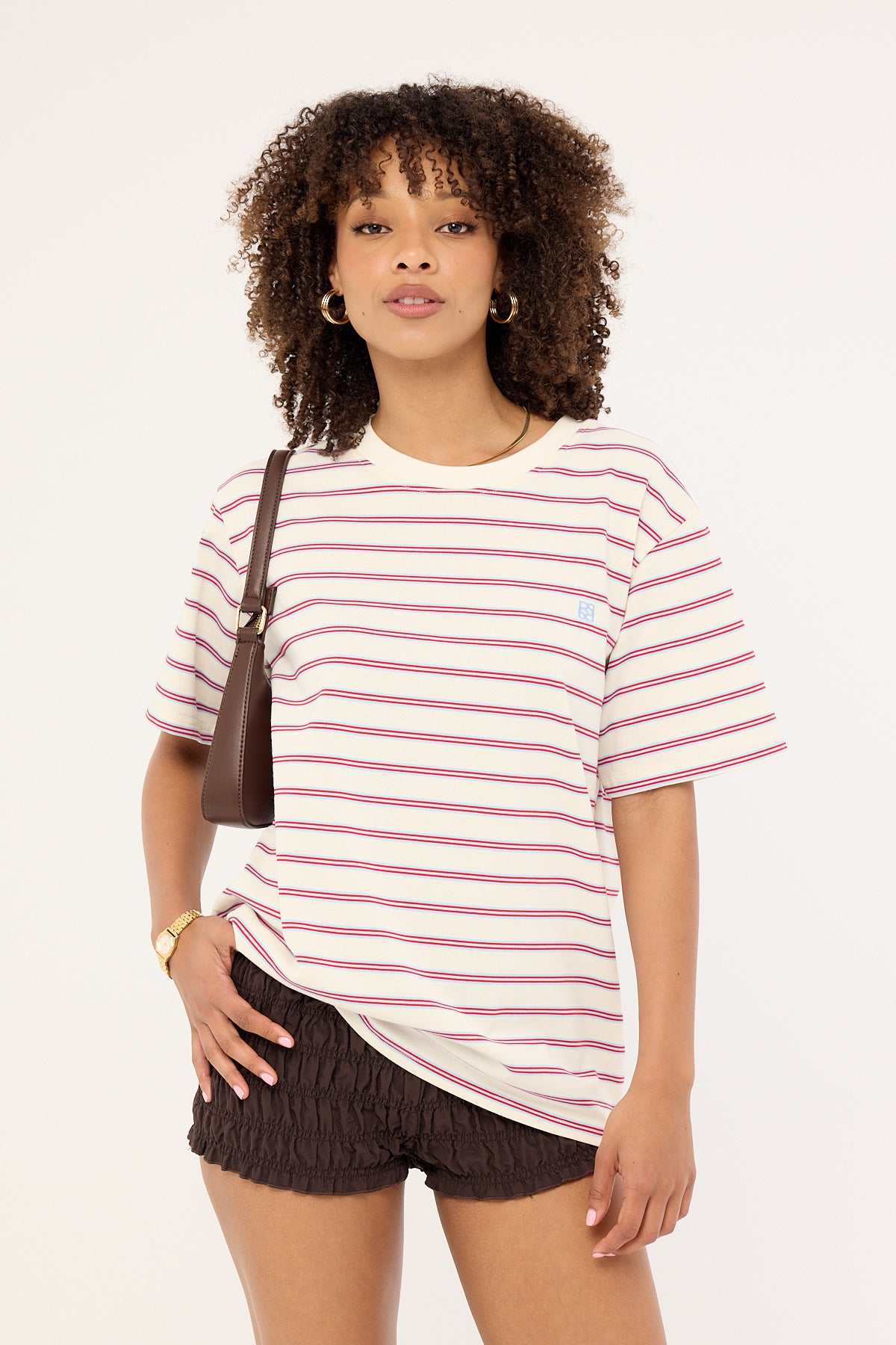 Perfect Stranger Oversized Stripe Tee Blue Stripe