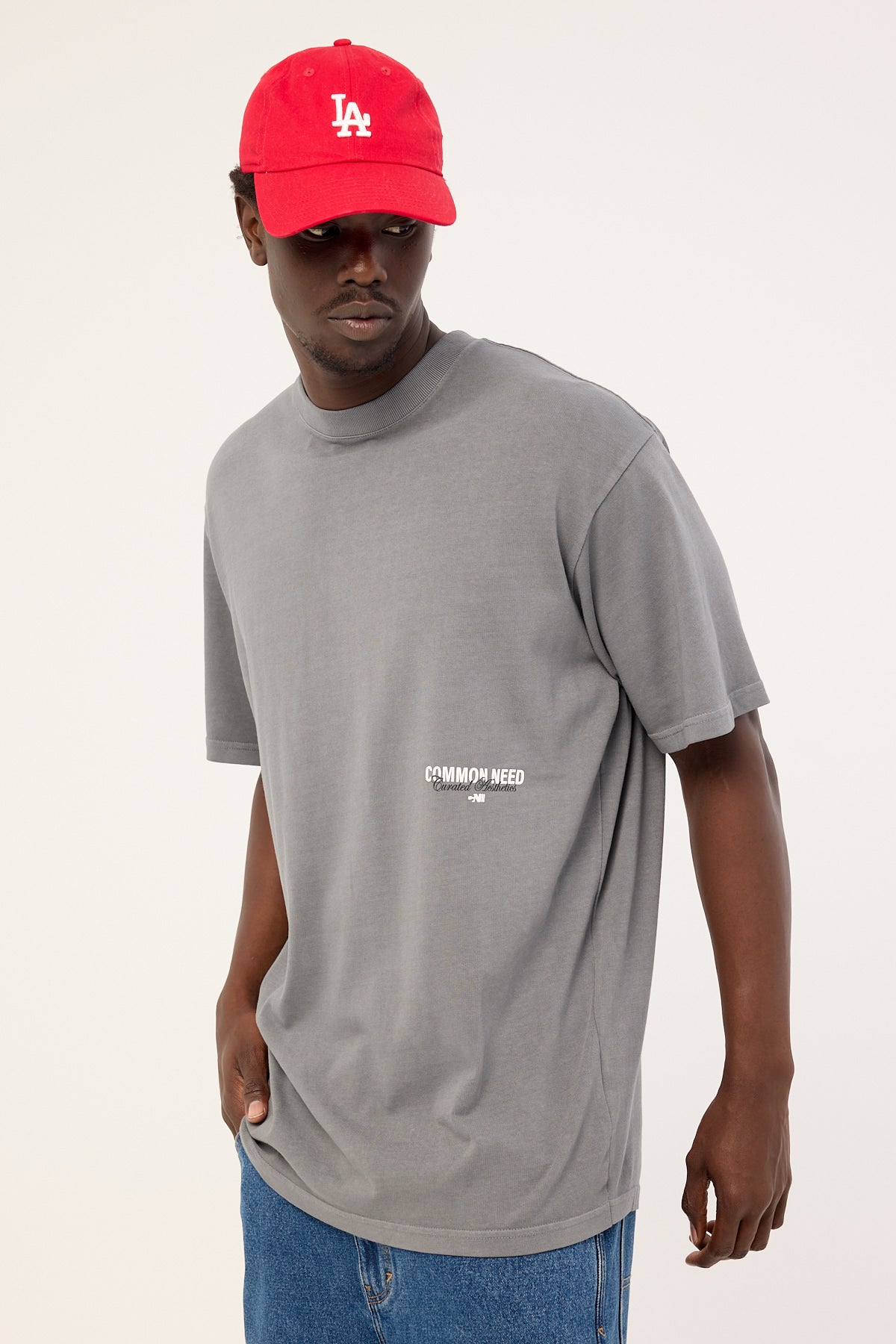Common Need Toned Heavyweight Boxy Tee Acid Grey