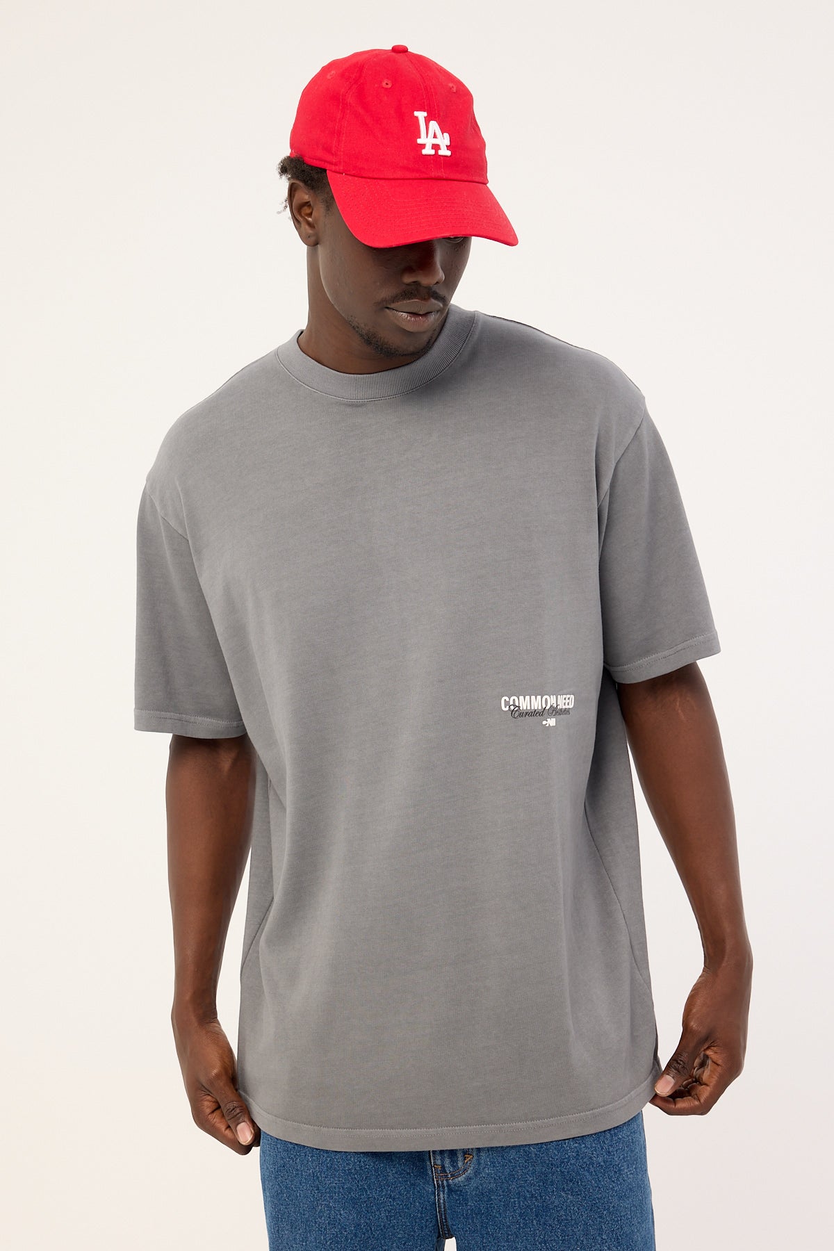 Common Need Toned Heavyweight Boxy Tee Acid Grey