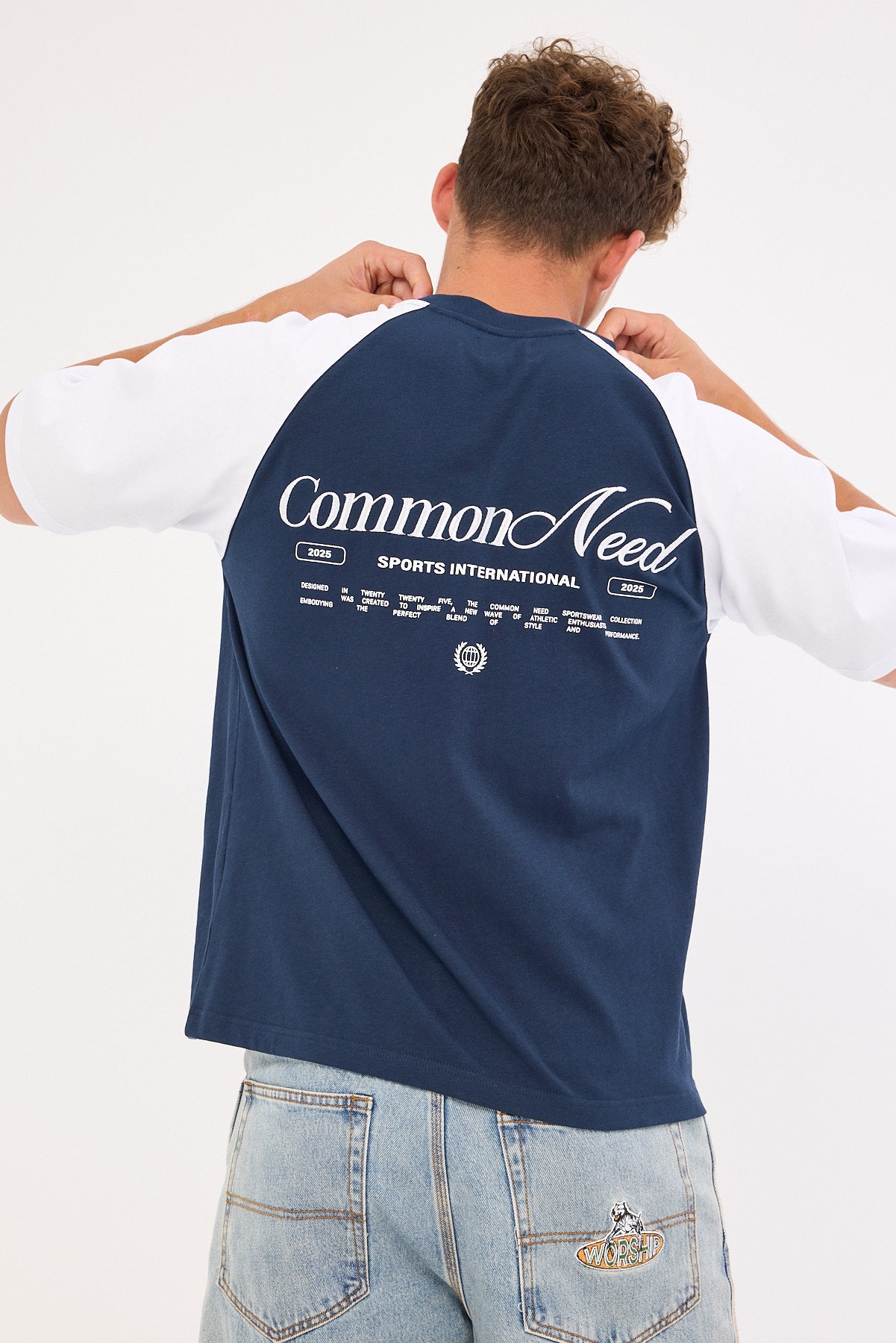 Common Need Pledge Raglan Heavyweight Easy Tee Navy