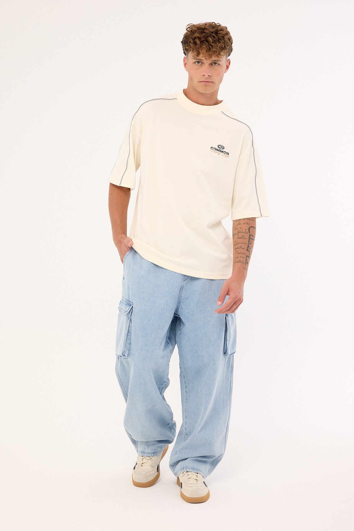 Common Need Trackside Heavyweight Easy Tee Cloud White