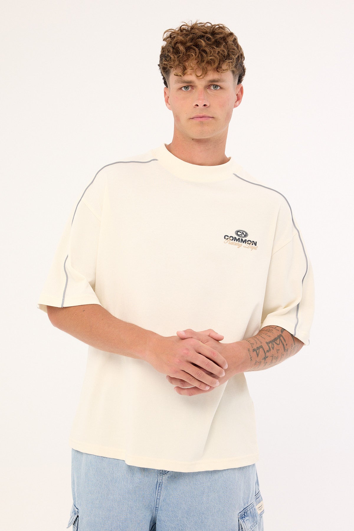 Common Need Trackside Heavyweight Easy Tee Cloud White
