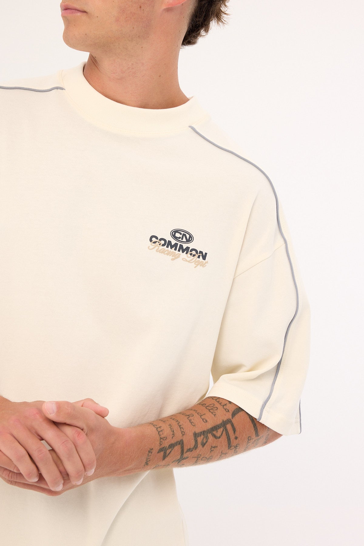 Common Need Trackside Heavyweight Easy Tee Cloud White