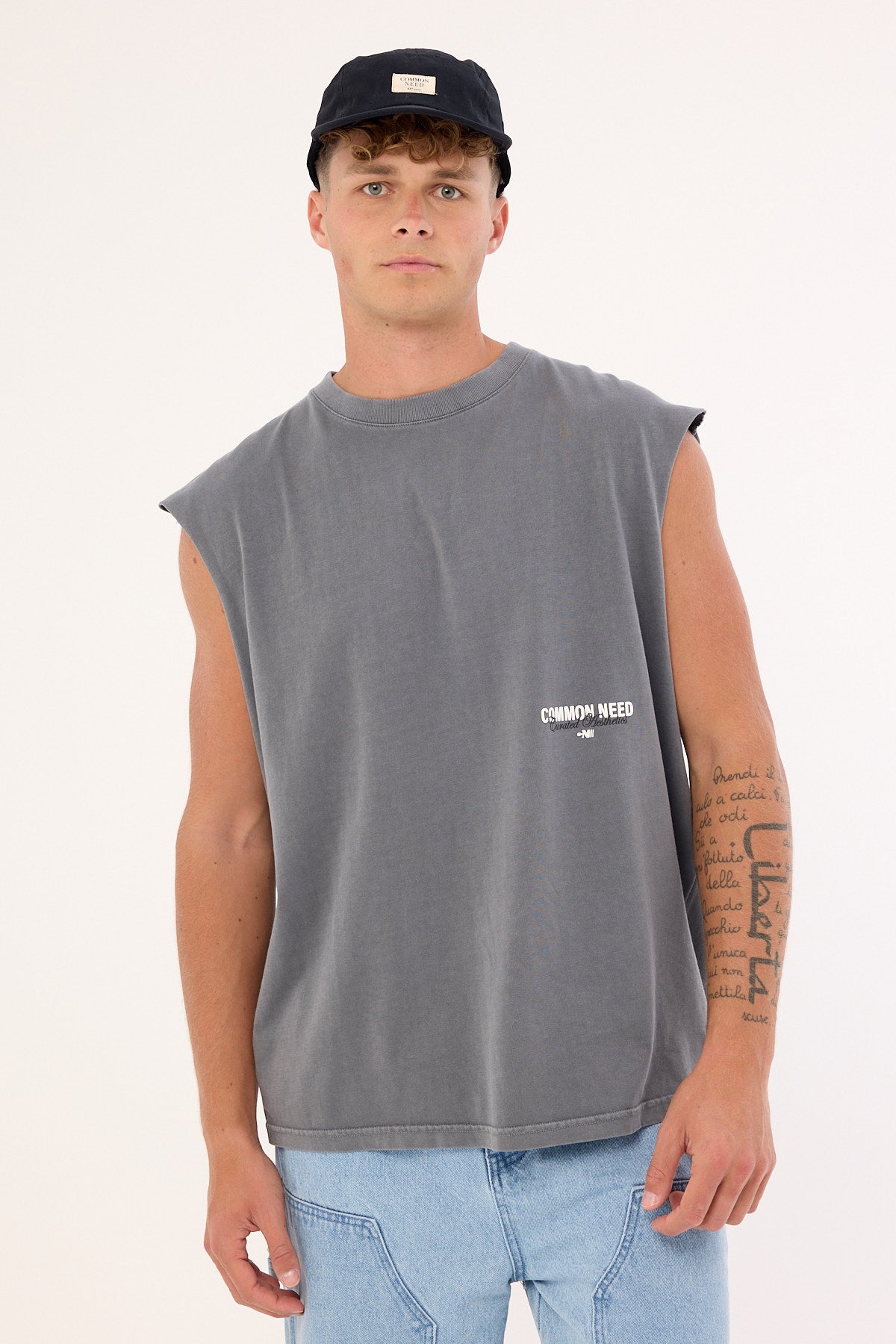 Common Need Toned Muscle Tank Acid Grey