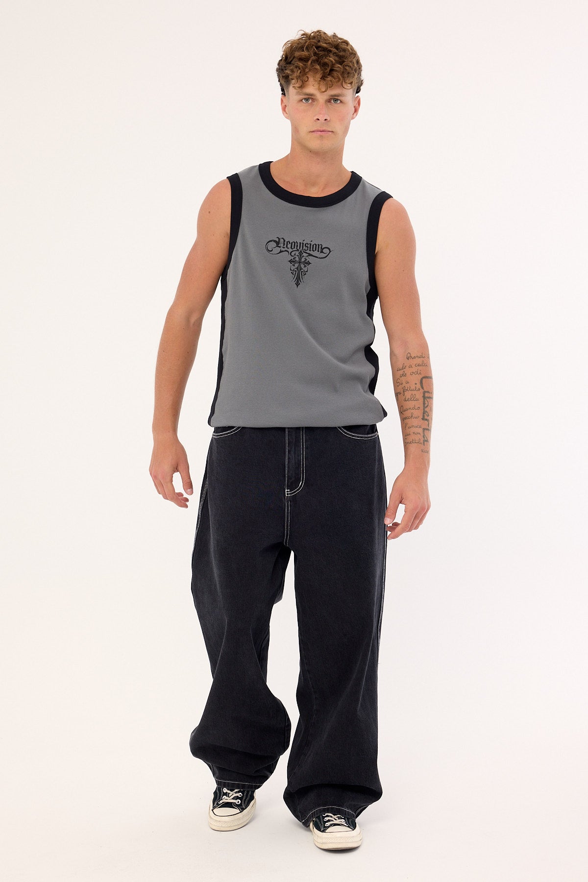 Neovision Tusk Panelled Bound High Neck Tank Dark Grey