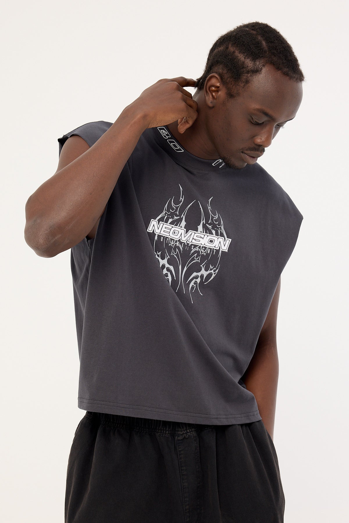 Neovision Arkos Cropped Muscle Tank Asphalt