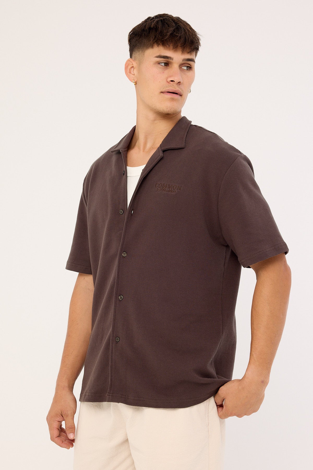 Common Need Merge Standard Shirt Dark Brown