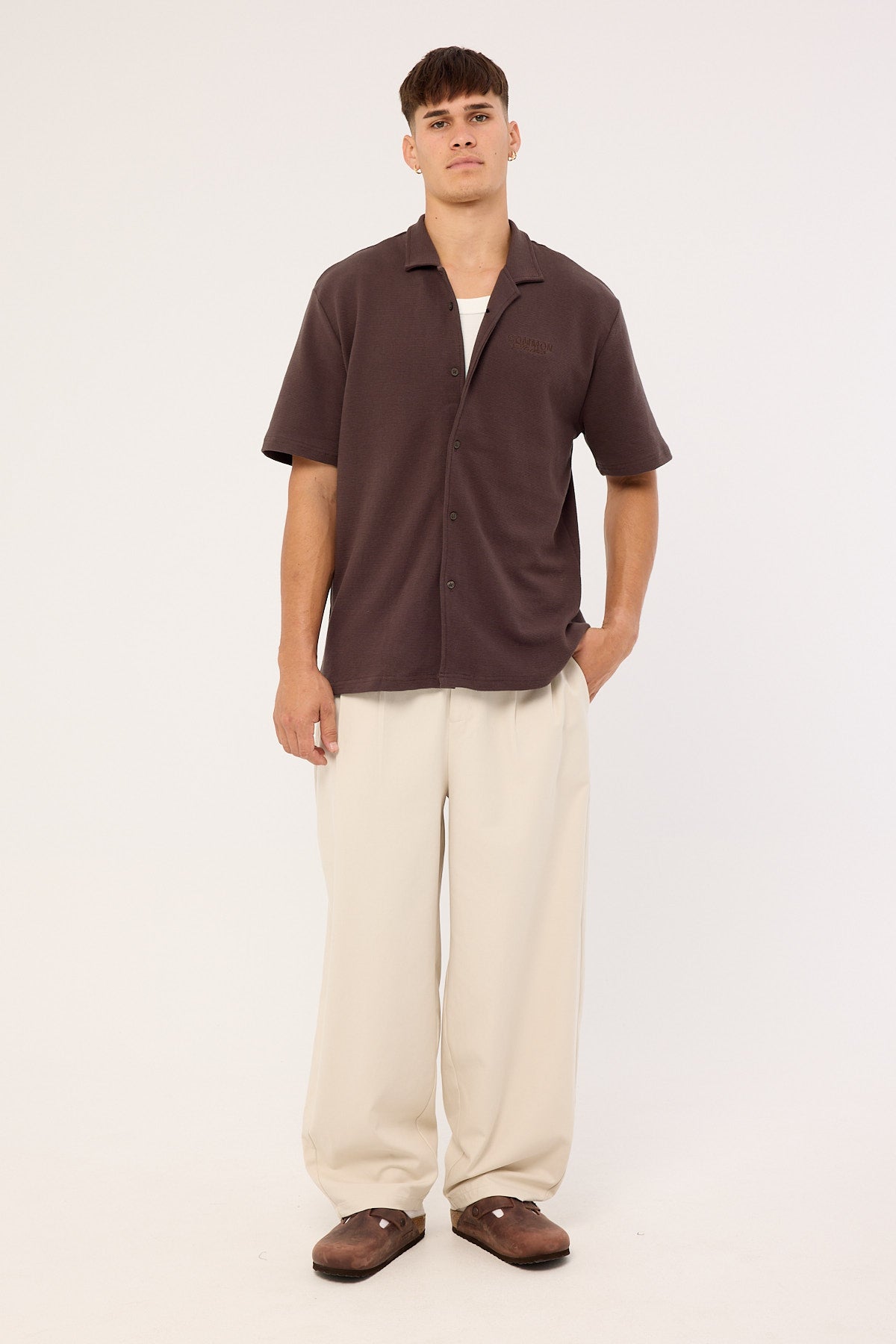 Common Need Merge Standard Shirt Dark Brown