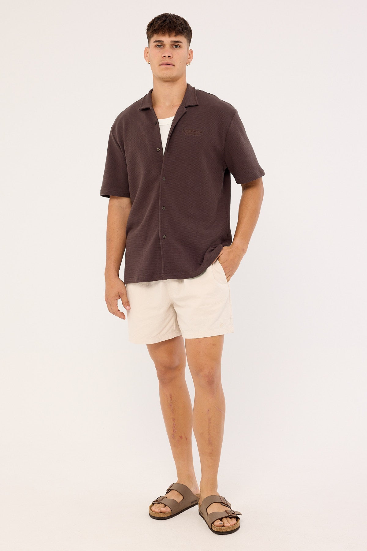 Common Need Merge Standard Shirt Dark Brown