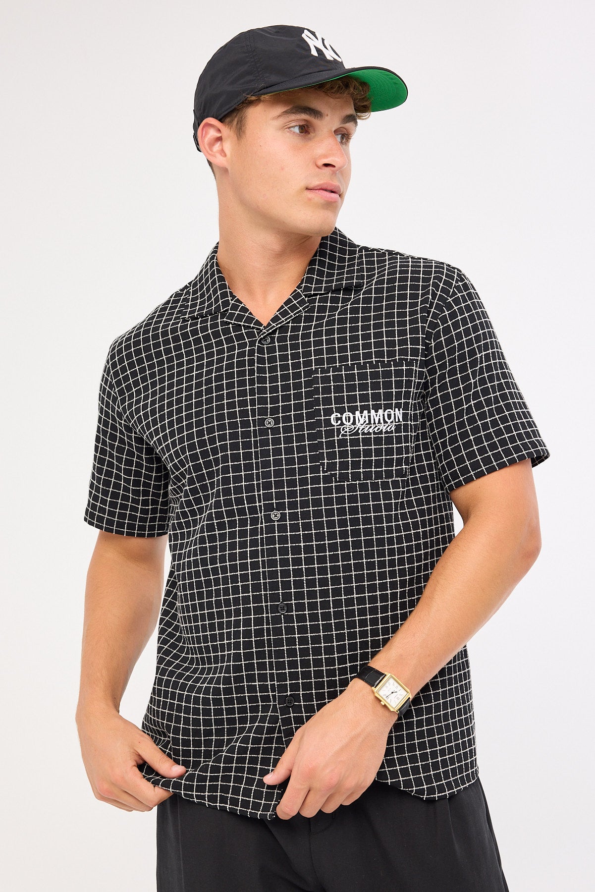 Common Need Lineup Resort Shirt Black Check