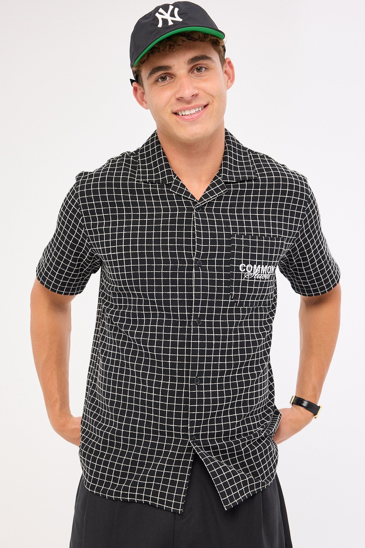 Common Need Lineup Resort Shirt Black Check