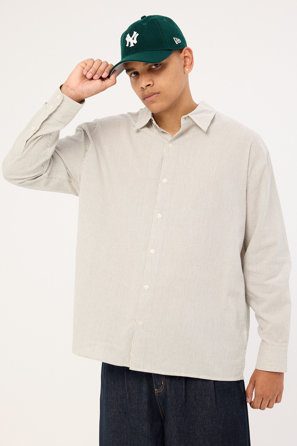 Common Need Babylon Long Sleeve Shirt Oat Stripe